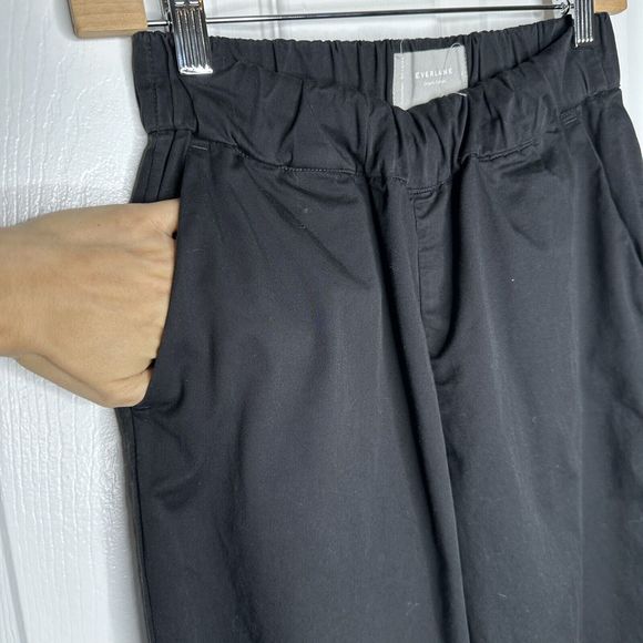 EVERLANE Organic Cotton the Easy Pants Elastic Waist Black Sz 4 - Picture 6 of 12